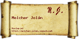Melcher Jolán névjegykártya