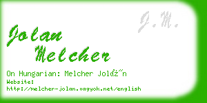 jolan melcher business card